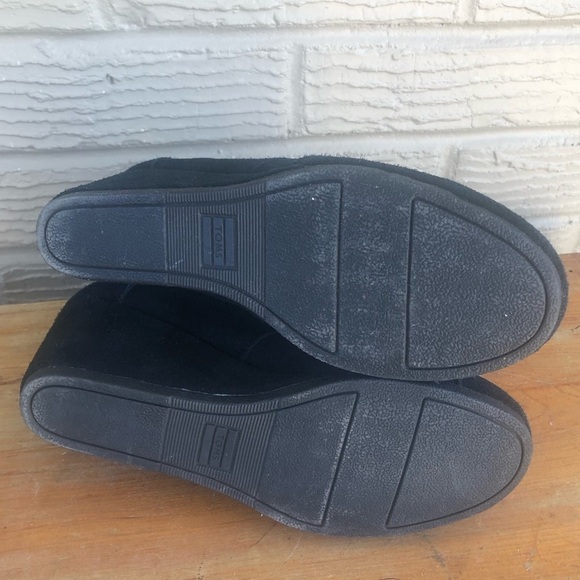 Toms Desert 380815 Women Toms Black Suede Desert Wedge Lace Up Ankle Bootie Size 7.5